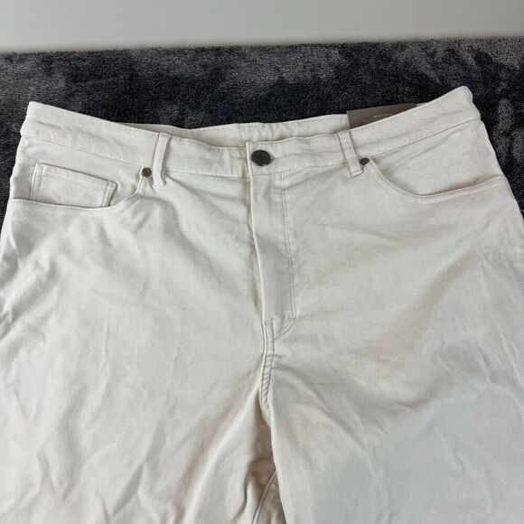 Soft Surroundings Velour White Jeans Fly Front Straight Leg Women's 18 NWT - Picture 2 of 12